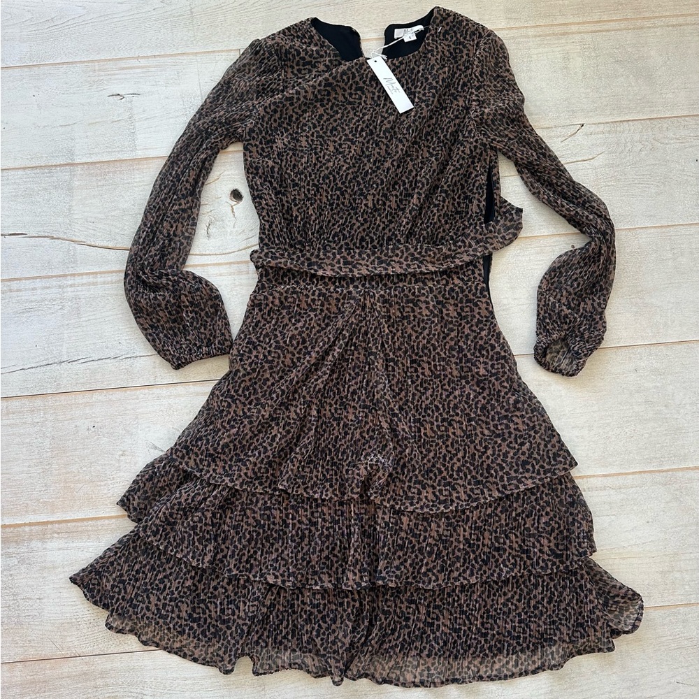 Monte Black and Brown Long Sleeve Dress